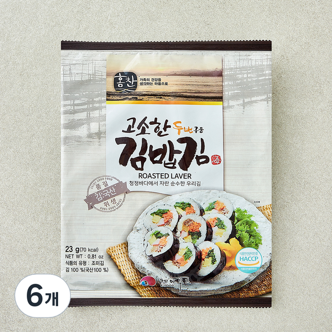 고소한 두번구운 김밥김, 2.3g, 6개, 10개입