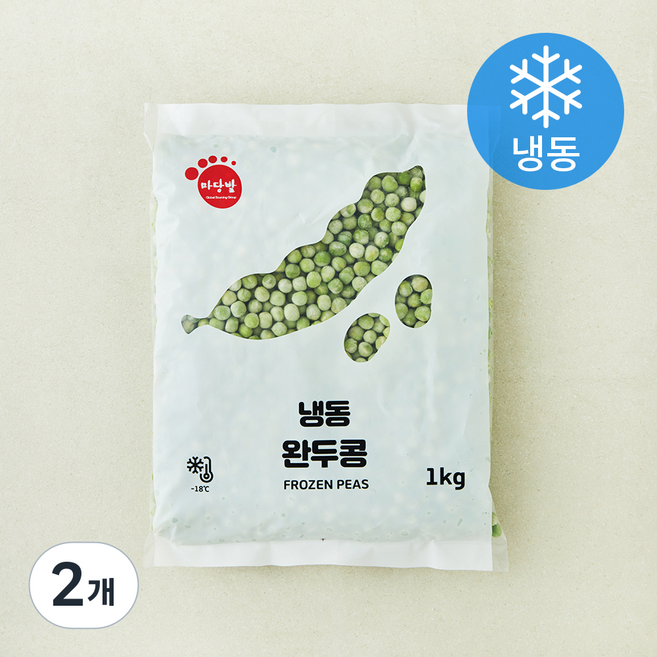 마당발 냉동 완두콩 (냉동), 1kg, 2개