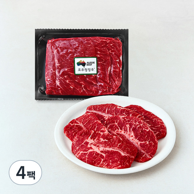 호주산 부채살 구이용 (냉장), 300g, 4팩