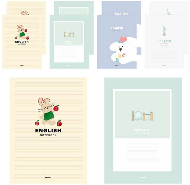 펜피아 1 200 중고생 영어 제본노트, 랜덤발송, 10개