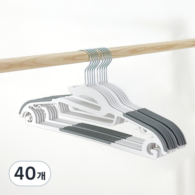 올지 라운드 논슬립 옷걸이, 40개, 화이트