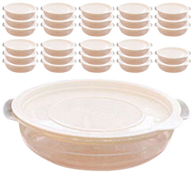 가쯔 심플쿡 냉동밥 전자렌지용기 아이보리, 32개, 400ml