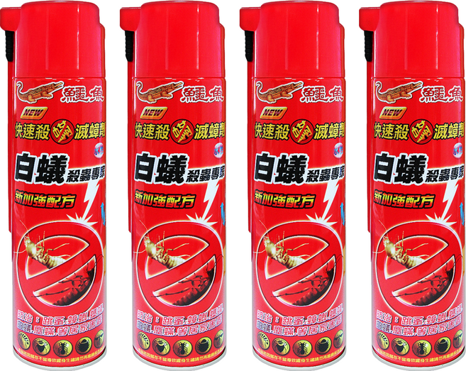 鱷魚 白蟻快速殺蹣滅蟑劑, 600ml, 4瓶