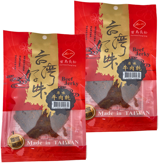 長松食品 牛肉乾 原味, 70g, 2包