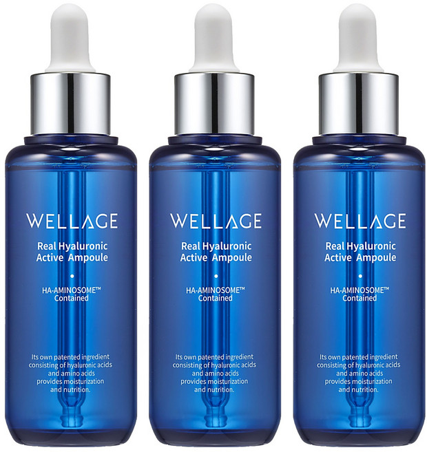 웰라쥬 리얼 히알루로닉 액티브 앰플, 70ml, 3개