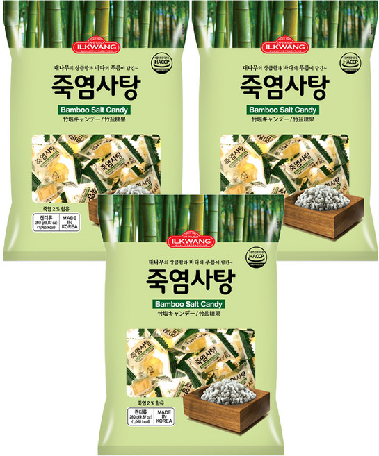 일광제과 죽염 사탕, 280g, 3개