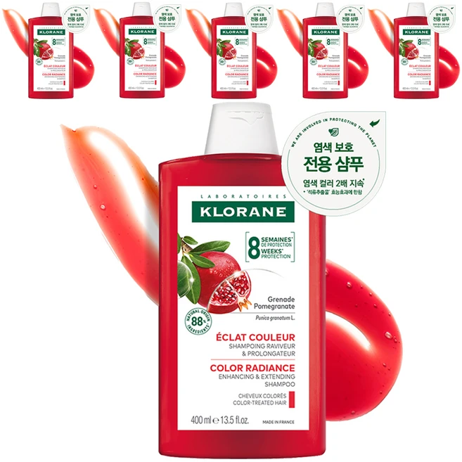 클로란 석류 컬러 프로텍션 샴푸, 400ml, 6개 - 쿠팡