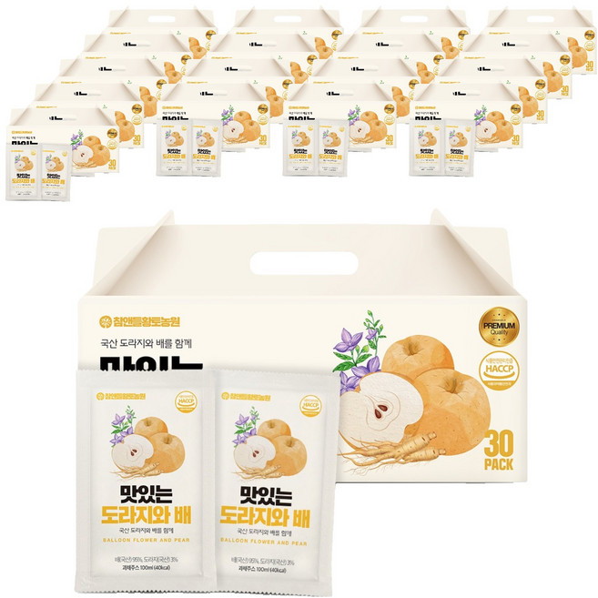 참앤들황토농원 맛있는 도라지와 배, 100ml, 540팩