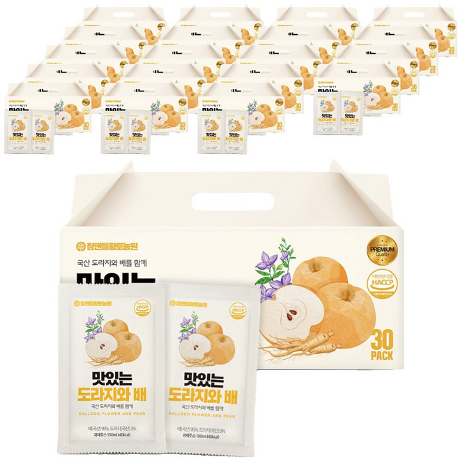 참앤들황토농원 맛있는 도라지와 배, 100ml, 600팩