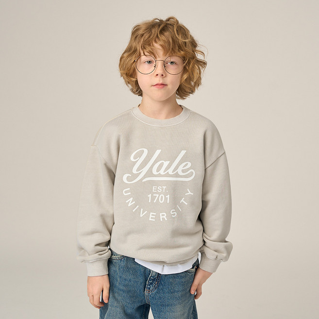 예일키즈 아동용 피그먼트 로고 맨투맨 YJPTMTD33126