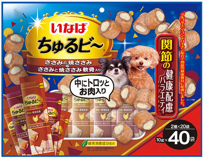 이나바 강아지 츄르비 40P, 관절건강케어 버라이어티, 400g, 1개