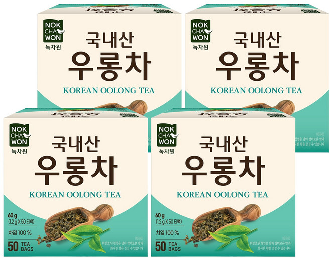 녹차원 국내산 우롱차, 1.2g, 50개입, 4개