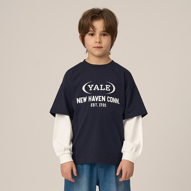예일키즈 아동용 예일 롱슬리브 레이어드 면 티셔츠 YJCCLSE13207