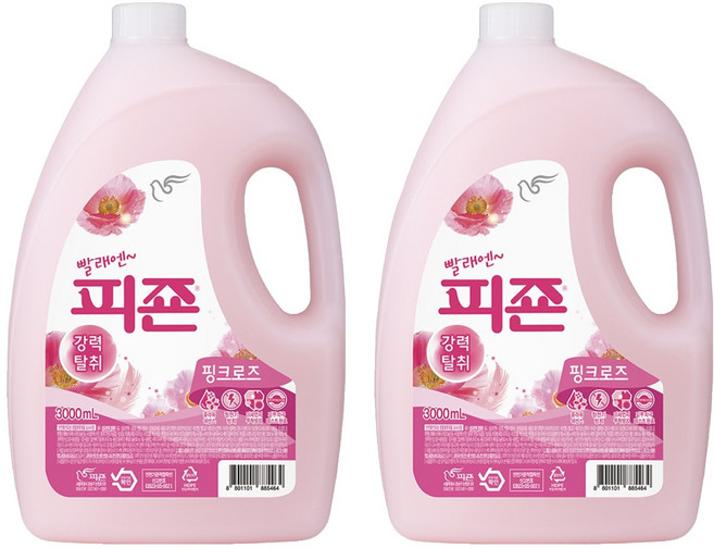 피죤 레귤러 섬유유연제 본품 핑크로즈, 3L, 2개