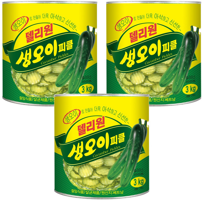 일미푸드 델리원 생 오이피클, 3kg, 3개