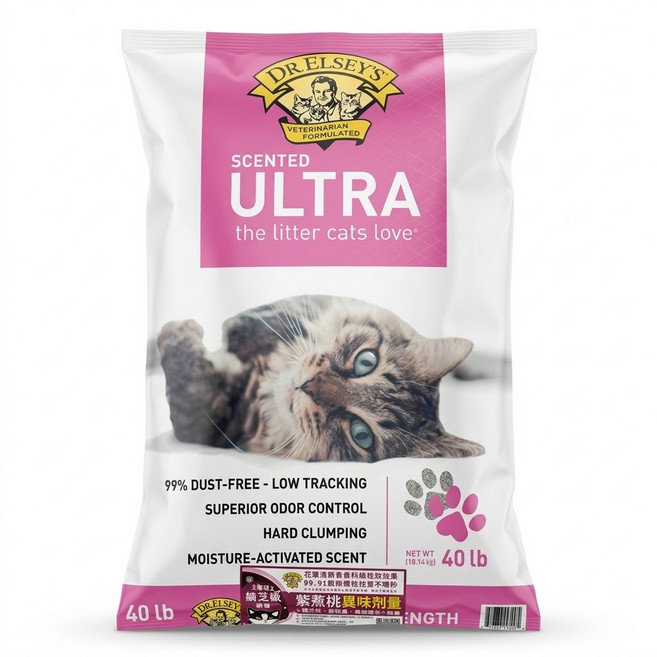 DR.ELSEY'S ULTRA異味剋星 貓砂, 18.14kg, 1袋, 自然香氛