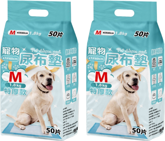 咕沛日常 寵物尿布墊 特厚款, 50片, 2包