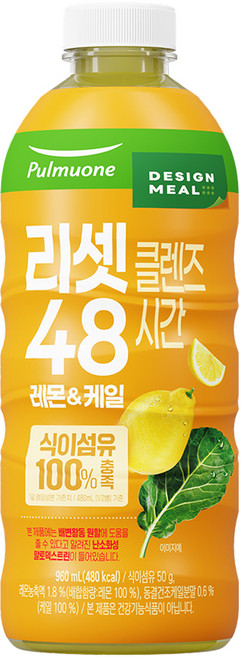 풀무원 리셋클렌즈 48시간 레몬 & 케일 주스, 1개, 960ml