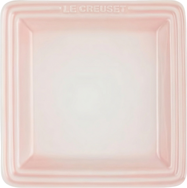 LE CREUSET 瓷器正方盤, 淡粉紅, 1個