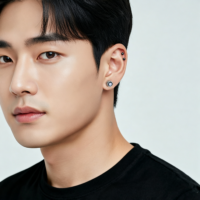 미다미 볼드큐빅 써클 크리스탈 피어싱 2p + 케이스 세트 pc1006