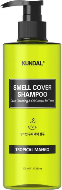 쿤달 올데이 스멜커버 청소년 샴푸 트로피컬 망고향, 400ml, 1개