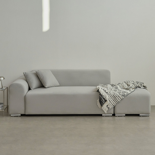 퍼리든 뮤즈 패브릭 3인용 쇼파 팔걸이 우형 + 쿠션 2P + 스툴포함 방문설치, 그레이