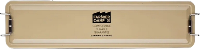 FARMERCAMP 小物釣專家 釣魚收納長鐵盒 156g, 卡其色, 1個