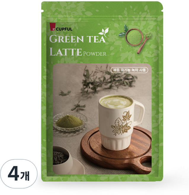 컵풀 녹차라떼 파우더, 1kg, 1개입, 4개
