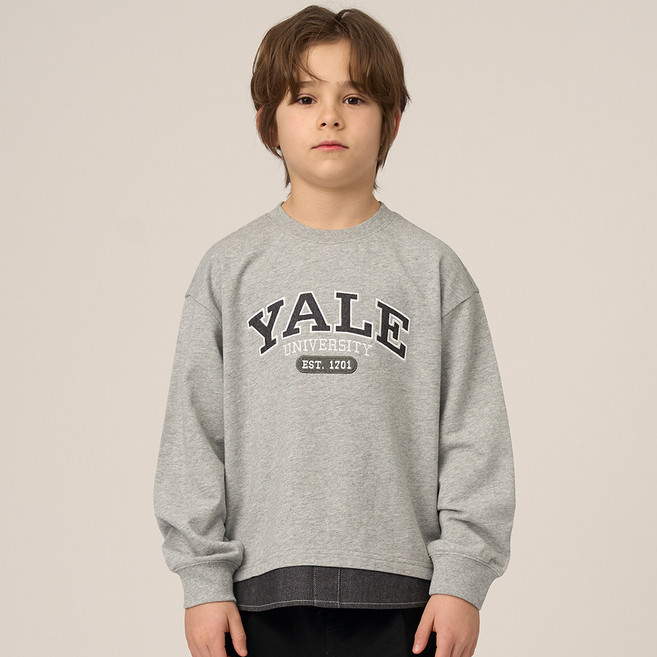 예일키즈 아동용 예일 데님 레이어드 면 맨투맨 YJCCLSE13210