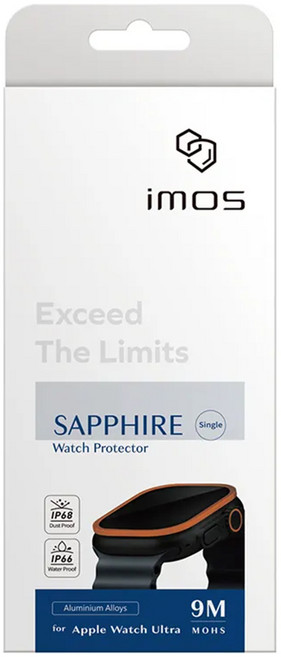 imos 藍寶石鋁合金框手錶保護貼, 霧面橘框, 1個