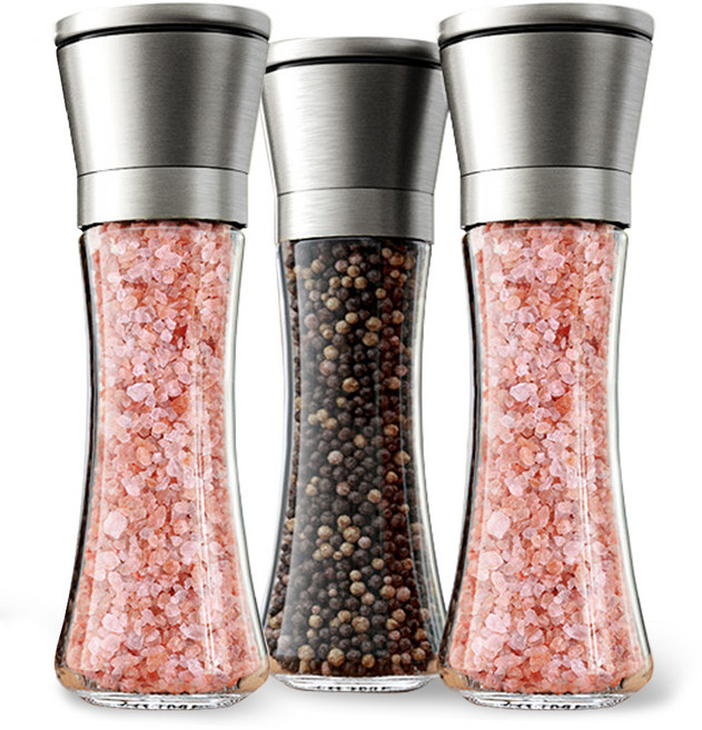 비모던 304 스텐 소금 후추 입자조절 그라인더, 210ml, 3개