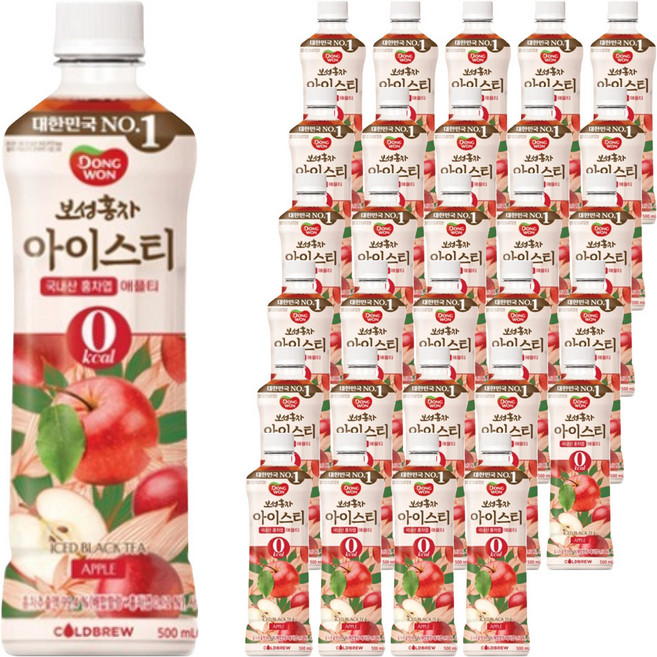 동원보성홍차 아이스티 애플, 500ml, 30개