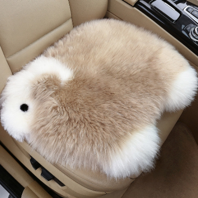 오토크루 자동차 양양이 순모 양털방석 AC-sm2, 베이지, 1개