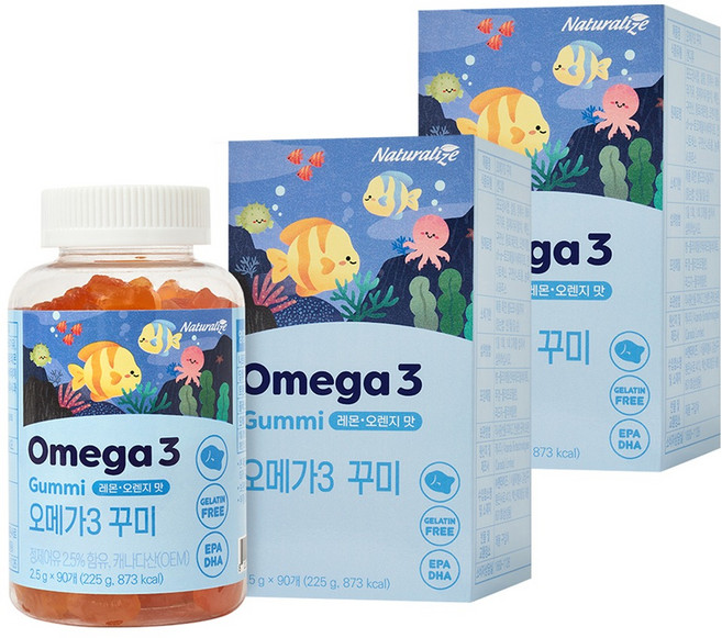 네추럴라이즈 오메가3 꾸미, 90정, 2개