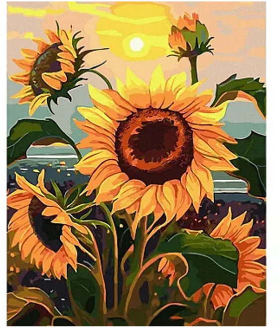 ArtLife 藝術生活 數字油畫diy dt222 50 x 40cm, 晴朗向日葵, 1個