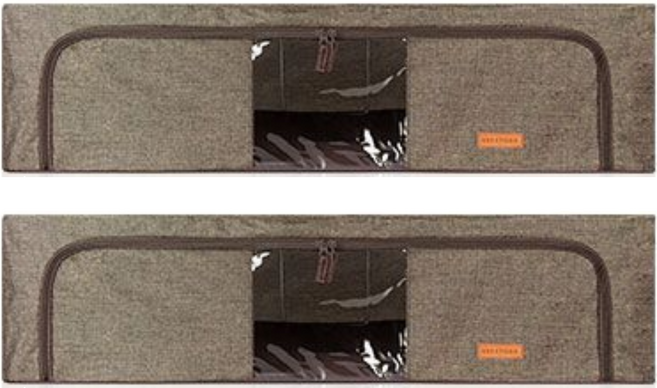 비스토어 언더베드 이불정리함, 브라운, 2개