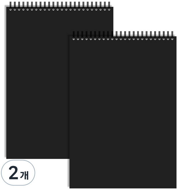 전송상사 하드커버 스프링 무지 노트 A4 50p, 블랙, 2개
