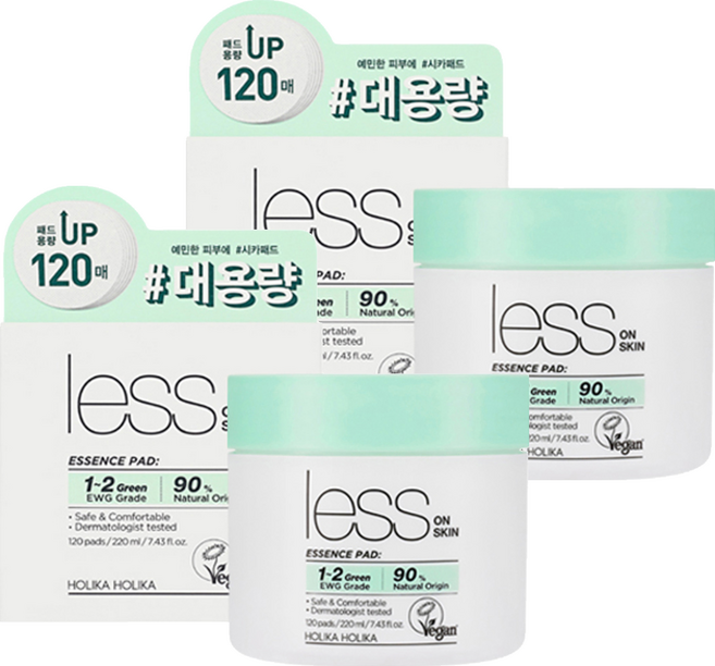 홀리카홀리카 레스온스킨 에센스 패드 220ml, 120매입, 2개