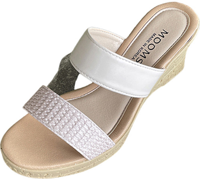 벨레페 여성용 플리프 웨지 샌들 뮬힐 7cm