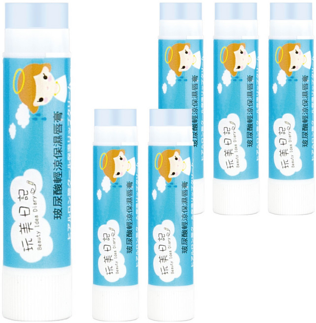 玩美日記 玻尿酸輕涼保濕唇膏, 保濕輕涼感, 5g, 6支