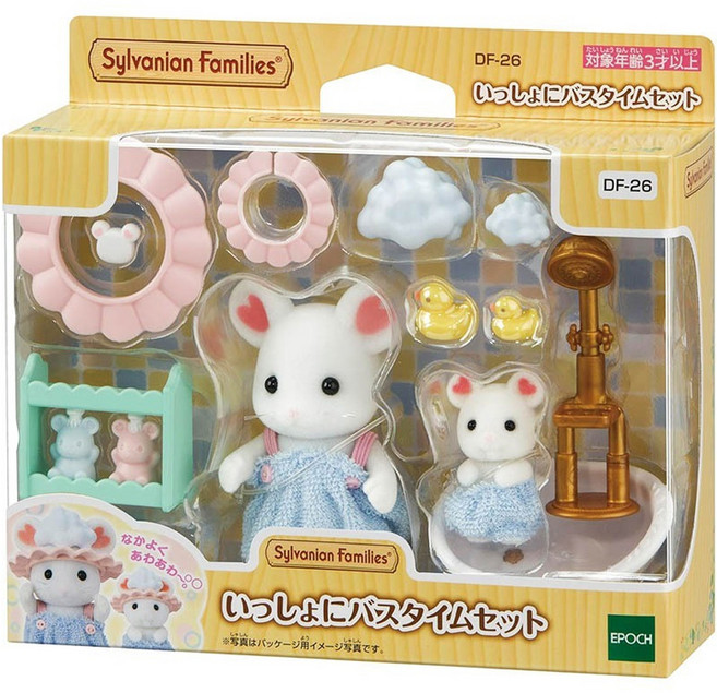EPOCH Sylvanian Families 森林家族 棉花糖鼠泡泡洗澡組 EP15608 3歲以上, 1盒