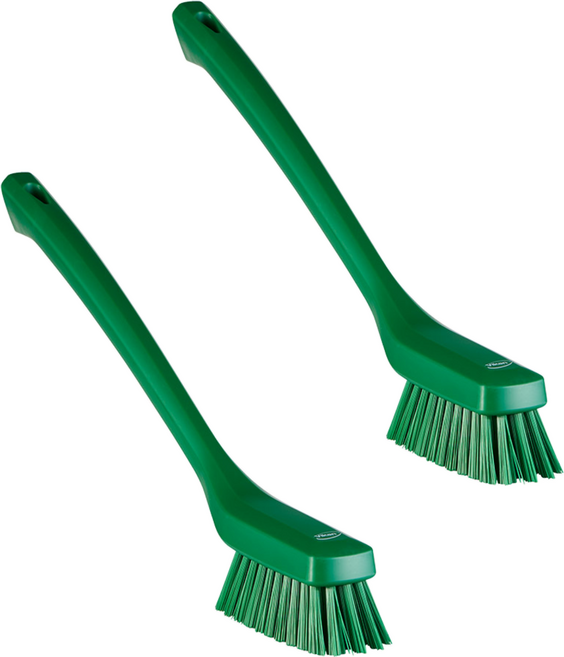 바이칸 긴자루 청소 브러쉬, 녹색, 2개
