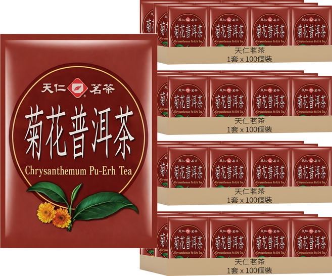 天仁茗茶 菊花普洱茶, 2g, 4套, 100個裝