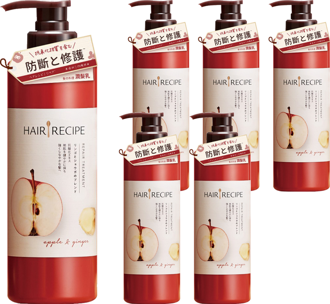 HAIR RECIPE 髮的食譜 防斷修護潤髮乳 蘋果生薑, 530g, 6瓶