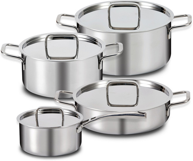 리벤스 인덕션 에끌라 통5중 스텐304 냄비 세트 4개, 편수 18cm + 양수 20cm + 양수 24cm + 전골 24cm, 1세트