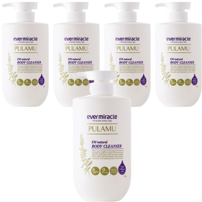 에버미라클 EM 풀라무 내추럴 바디클렌저, 750g, 5개