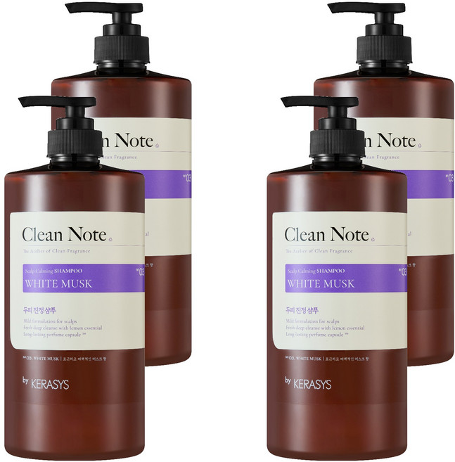 케라시스 클린노트 샴푸 화이트머스크, 1L, 4개