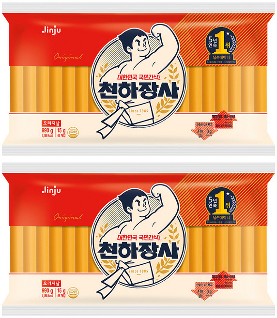 진주햄 천하장사 오리지날 소시지, 990g, 2개