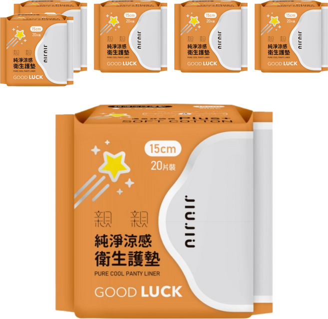JIUJIU 親親 純淨涼感衛生護墊, 15cm, 20片, 6包, 15cm
