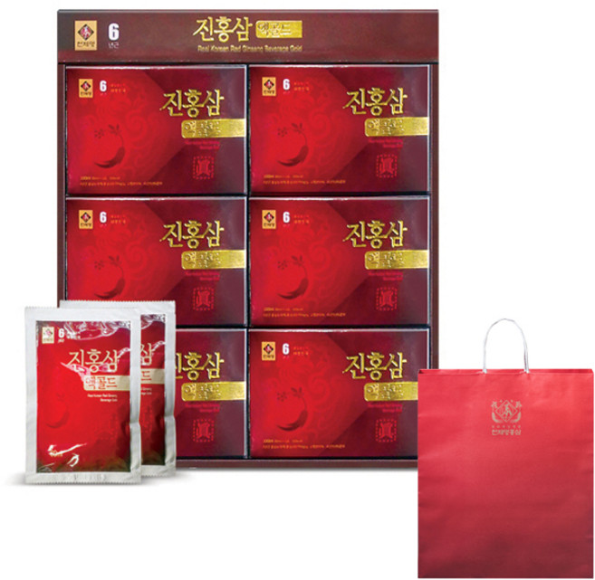 천제명홍삼 6년근 진홍삼액 골드 + 쇼핑백, 1세트, 1.8L